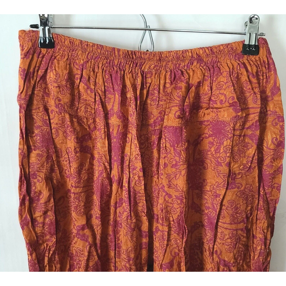 Free People Casablanca Floral Printed Harem Pants Dusty Papaya Size S/P Crop EUC - Picture 6 of 11